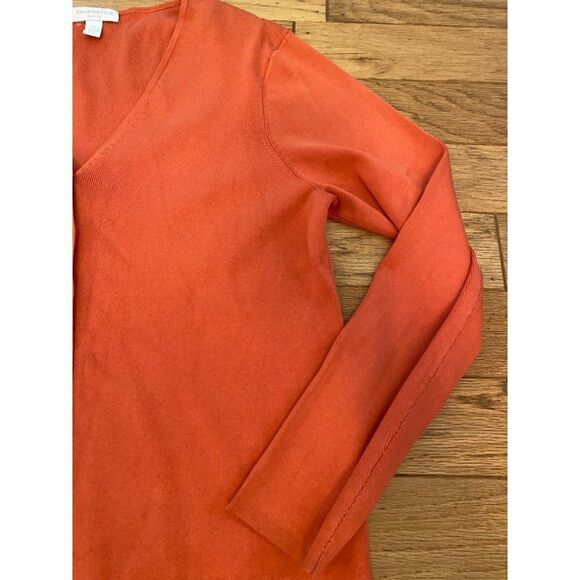 Charter Club, women's orange button front silk blend cardigan size PL - Picture 4 of 8